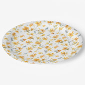 Gelbe Flora Pappteller (Schrägansicht)