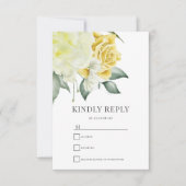 Gelbe Flora | RSVP-Hochzeitkarte RSVP Karte (Vorderseite)
