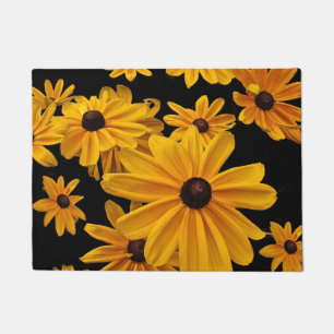 Gelbe Flora Schwarz Mit Augen Susan Blume Door Mat Fußmatte