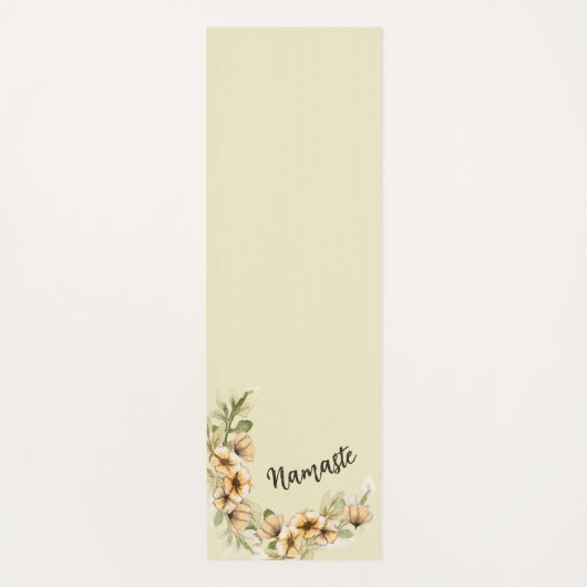 Gelbe Flora Yogamatte (Vorderseite)