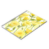 Gelbe floral Aquarellmalerei Notizblock (Linke Seite)