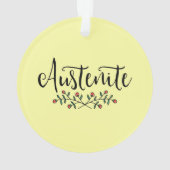 Gelbe Floral Austenite Bookish Ornament (Rückseite)