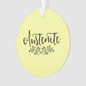 Gelbe Floral Austenite Bookish Ornament (Vorderseite)