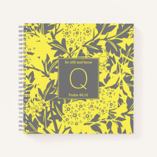 Gelbe Floral Monogramm Notizblock