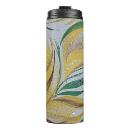 Gelbe Floral Tumbler Thermosbecher