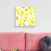 Gelbe florale Aquarellbilder Leinwanddruck (Insitu (Wohnzimmer))