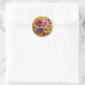 Gelbe florale Aufkleber (Tasche)