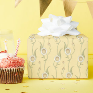 Gelbe Florale Boho-Gänseblümchen-Kette Geschenkpapier