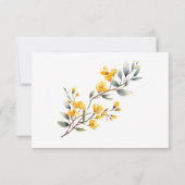 Gelbe florale Dinner Choice Wedding RSVP Card Karte (Rückseite)