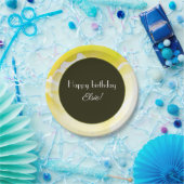 Gelbe florale Druckplatte Pappteller (Party)