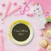 Gelbe florale Druckplatte Pappteller (Party)