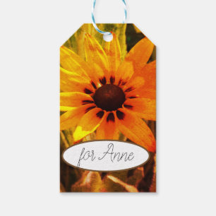 Gelbe florale Geschenketags Geschenkanhänger