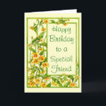 Gelbe florale Glückwunsch zum Geburtstag eines Son Karte<br><div class="desc">Die schöne Blume macht diese Geburtstagskarte zu einem ganz besonderen Erlebnis. Verse dich drinnen.</div>