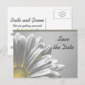 Gelbe florale Highlights Hochzeit speichern das Da Ankündigungspostkarte (Vorne/Hinten)