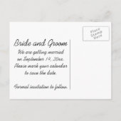 Gelbe florale Highlights Hochzeit speichern das Da Ankündigungspostkarte (Rückseite)