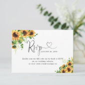 Gelbe Florale Hochzeits-Website QR-Code RSVP Karte (Stehend Vorderseite)