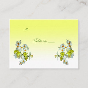 Gelbe florale Hochzeitskarte Platzkarte