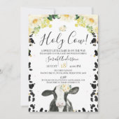 Gelbe florale Holy Kuh Kuh Print Baby Shower Invii Einladung (Vorderseite)