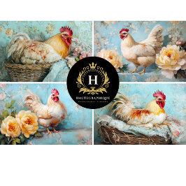 Gelbe florale Hühnerkleidung Seidenpapier