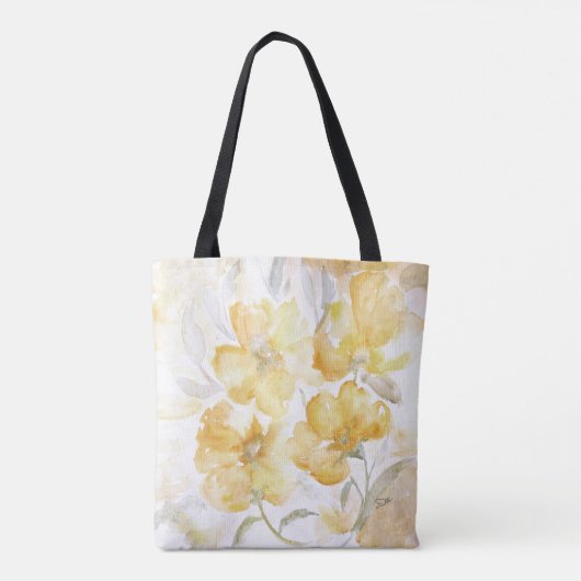 Gelbe florale Multiprint-Tasche Tasche (Rückseite)