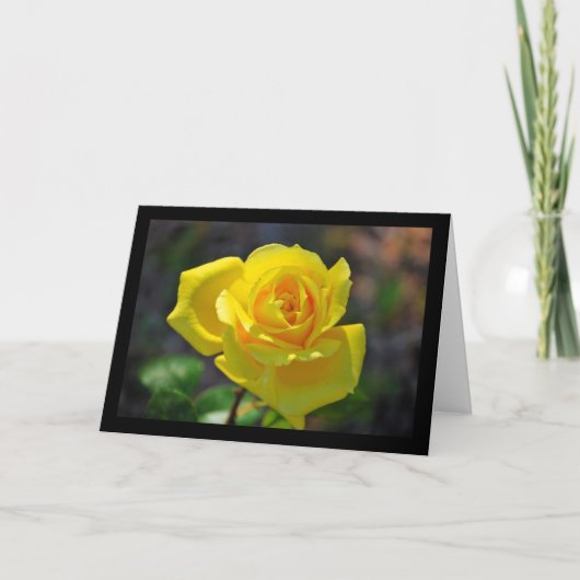 Gelbe Florale Rose Karte (Vorderseite)