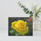 Gelbe Florale Rose Postkarte (Stehend Vorderseite)