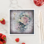Gelbe florale Rose Viktorianische Ephemeride Dekou Serviette (Beispiel)