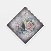 Gelbe florale Rose Viktorianische Ephemeride Dekou Serviette (Ecke)