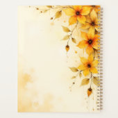Gelbe florale Spiralbindung Frühjahrsbotanik Planer (Rückseite)