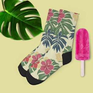 Gelbe florale Tropenmuster  Socken