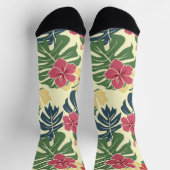 Gelbe florale tropische socken (Oben)