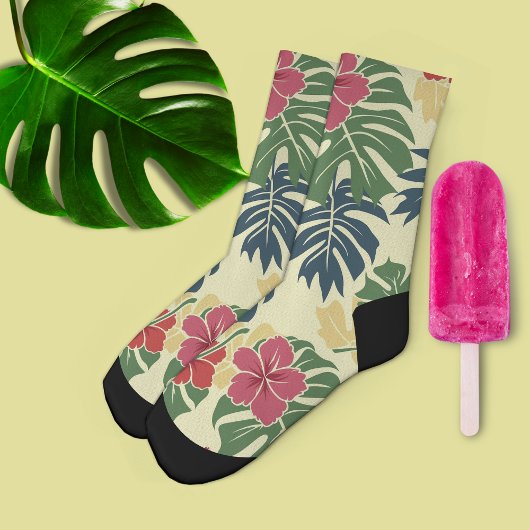 Gelbe florale tropische socken