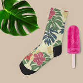 Gelbe florale tropische socken