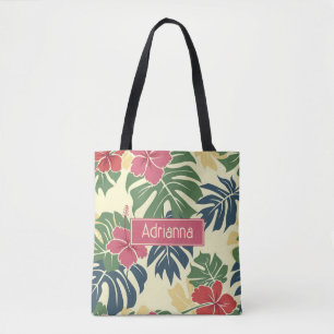 Gelbe florale tropische tasche
