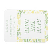 Gelbe florale Wasserfarbe Speichern Sie das Datums Magnet (Horizontal)