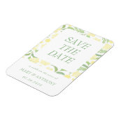 Gelbe florale Wasserfarbe Speichern Sie das Datums Magnet (Linke Seite)