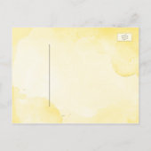 Gelbe florale weiche Grünpflanzen Save the Date Ankündigungspostkarte (Rückseite)