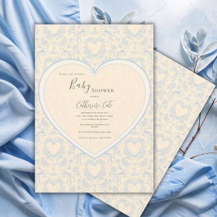 Gelbe florale wunderliche Herz Baby Shower Einladung