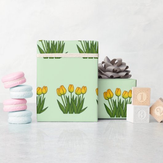 Gelbe florale Zwillinge im Blut Geschenkpapier (Babyparty)
