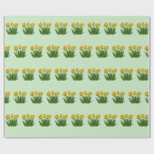 Gelbe florale Zwillinge im Blut Geschenkpapier (Flach)