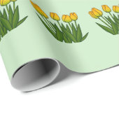 Gelbe florale Zwillinge im Blut Geschenkpapier (Rolleneckpunkt)