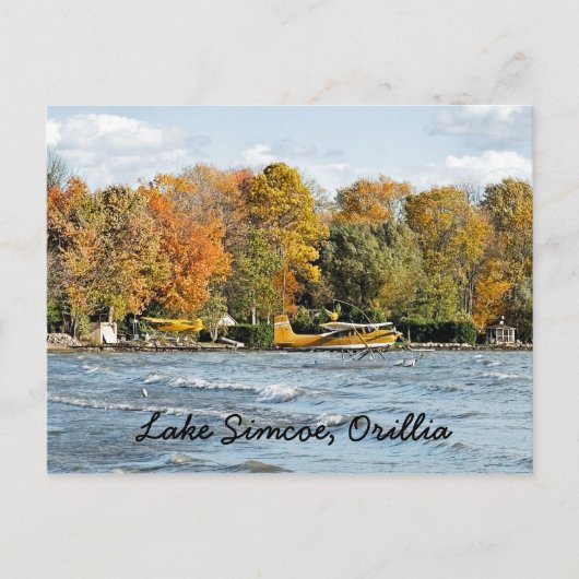 Gelbe Floss-Flugzeug-Postkarte Postkarte (Vorderseite)