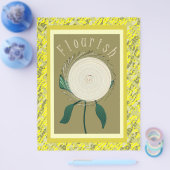 Gelbe Flourish-Blumen-Massen Scrapbook-Papier-Seit Flyer (Einzeln)