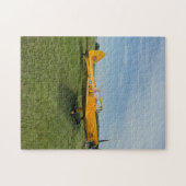Gelbe Flugzeug Foto Familienabend Puzzle (Horizontal)