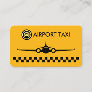 Gelbe Flugzeug-Taxi-Kontrollkästchen Visitenkarte
