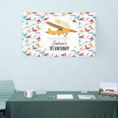 Gelbe Flugzeuge Kinder 1. Geburtstag Party Zeitfli Banner (Messeveranstaltung)