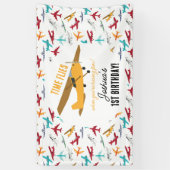 Gelbe Flugzeuge Kinder 1. Geburtstag Party Zeitfli Banner (Vertikal)