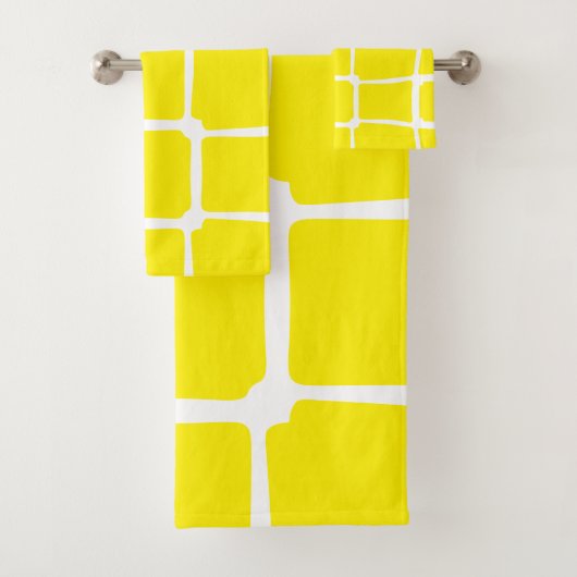 Gelbe Formen Quadrate fett asymmetrisch Badhandtuch Set (Insitu)