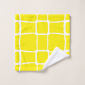 Gelbe Formen Quadrate fett asymmetrisch Badhandtuch Set (Waschlappen)