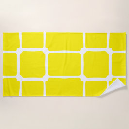 Gelbe Formen Quadrate fett asymmetrisch Strandtuch